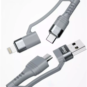 Buy Dudao cable 4in1 USB Type C PD / USB cable - USB Type C Power Delivery (100W) / Lightning (20W) 1m gray (L20XS) - DDA99 - {ean13} - Home Screen Store Europe