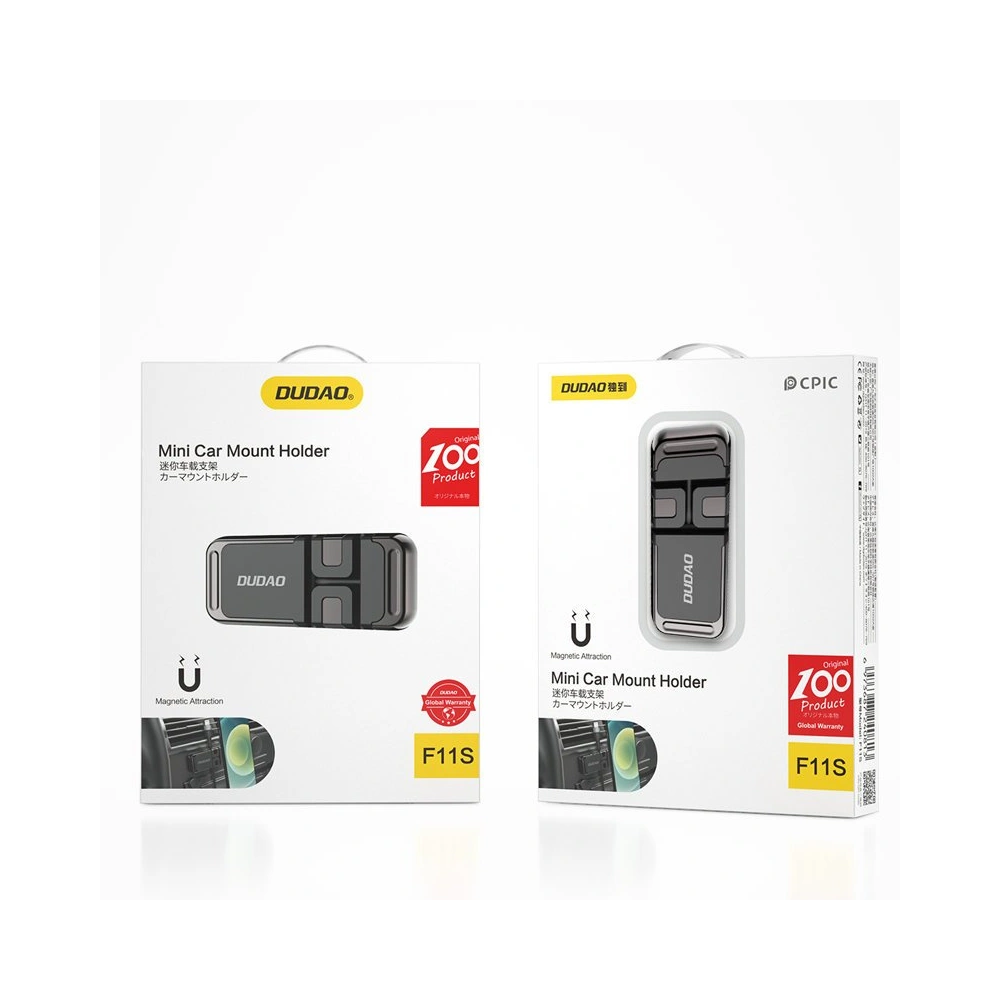 Uchwyt samochodowy samoprzylepny magnetyczny Dudao czarny (F11s)