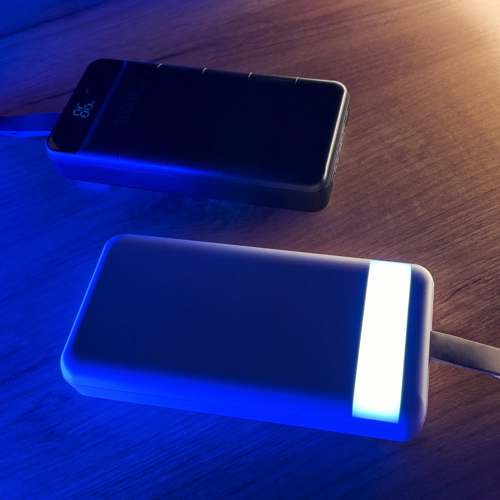 Powerbank Dudao 30000mAh 3xUSB lampka LED czarny (K8s+)