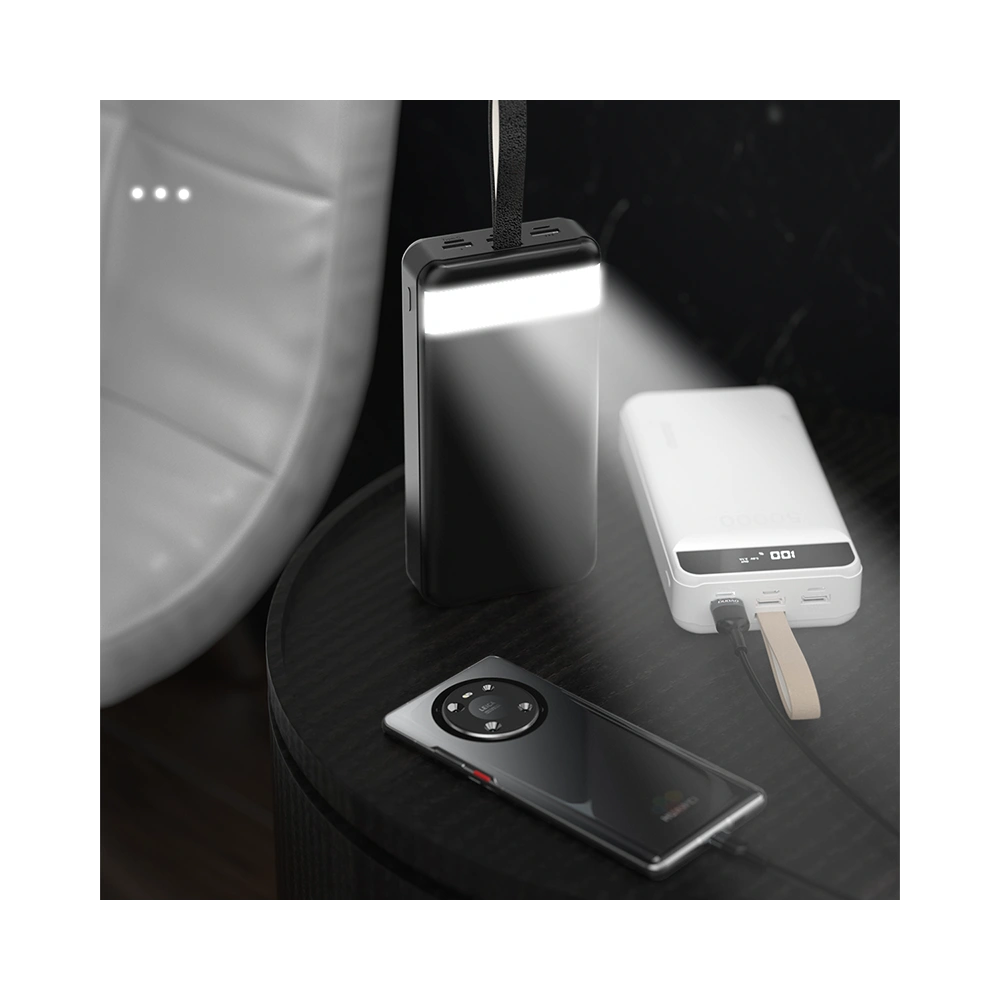 Powerbank Dudao 30000mAh 3xUSB lampka LED czarny (K8s+)