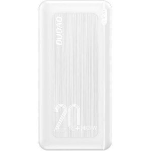 Powerbank Dudao 20000mAh Power Delivery 20W Quick Charge 3.0 2xUSB/USB-C biały (K12PQ+)