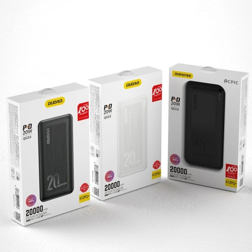 Kup Powerbank Dudao 20000mAh Power Delivery 20W Quick Charge 3.0 2xUSB/USB-C bílý (K12PQ+) - DDA109 - {ean13} - Sklep Home Screen