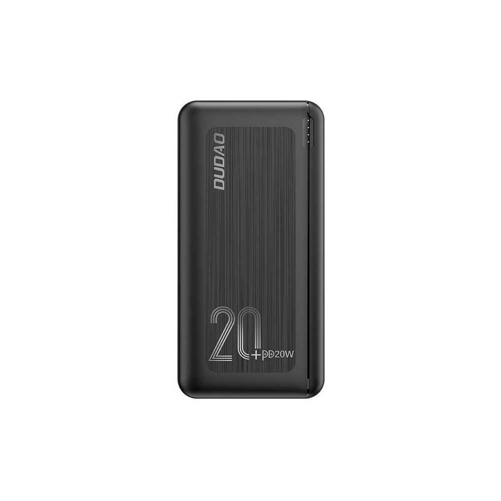 Powerbank Dudao 20000mAh Power Delivery 20W Quick Charge 3.0 2xUSB/USB-C czarny (K12PQ+)