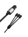 Auto-Ladegerät Dudao 3in1 USB 3,4 A integriertes Kabel Lightning/USB-C/microUSB schwarz (R5ProN)