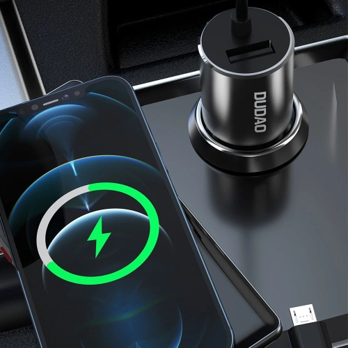 Kup Auto nabíječka Dudao 3w1 USB 3,4 A s vestavěným kabelem Lightning/USB-C/microUSB černá (R5ProN) - DDA111 - {ean13} - Sklep Home Screen