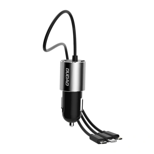 Kup Auto nabíječka Dudao 3w1 USB 3,4 A s vestavěným kabelem Lightning/USB-C/microUSB černá (R5ProN) - DDA111 - {ean13} - Sklep Home Screen