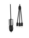Kup Auto nabíječka Dudao 3w1 USB 3,4 A s vestavěným kabelem Lightning/USB-C/microUSB černá (R5ProN) - DDA111 - {ean13} - Sklep Home Screen