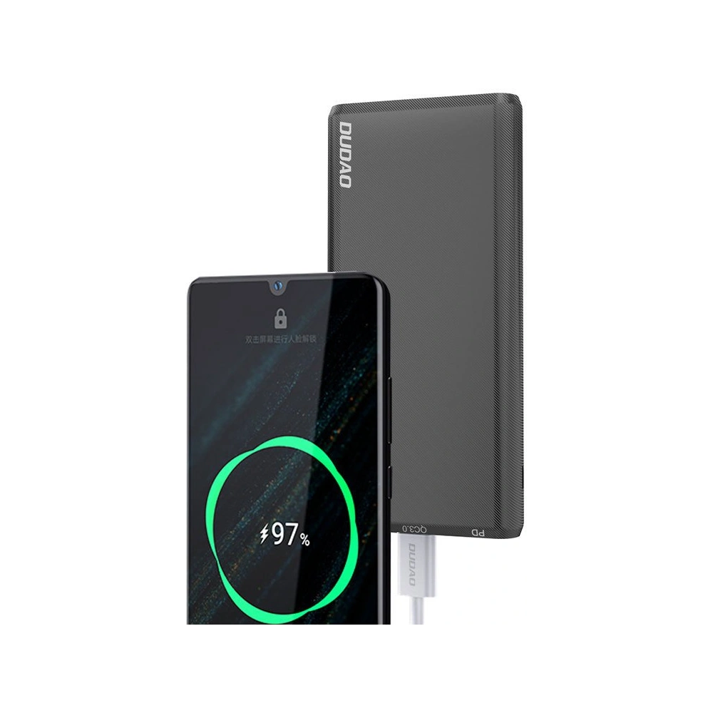 Powerbank Dudao 10000mAh 18W Quick Charge Power Delivery 2xUSB/USB-C czarny (K12PQ)