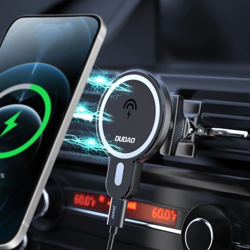 Kup Magnetický automobilový držák s indukční nabíječkou Dudao MagSafe Qi 15W černý (F13) - DDA117 - {ean13} - Sklep Home Screen