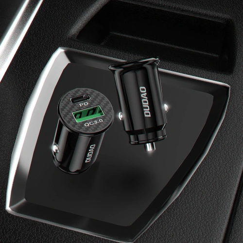 Kup Auto nabíječka Dudao s porty USB QC3.0 + USB-C PD černá + kabel USB-C - Lightning 18W černá (R3PRO) - DDA127 - {ean13} - Sklep Home Screen