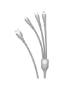 Kabel Dudao 3w1 USB - Lightning/microUSB/USB-C 65W 1,2m grau (L20X)