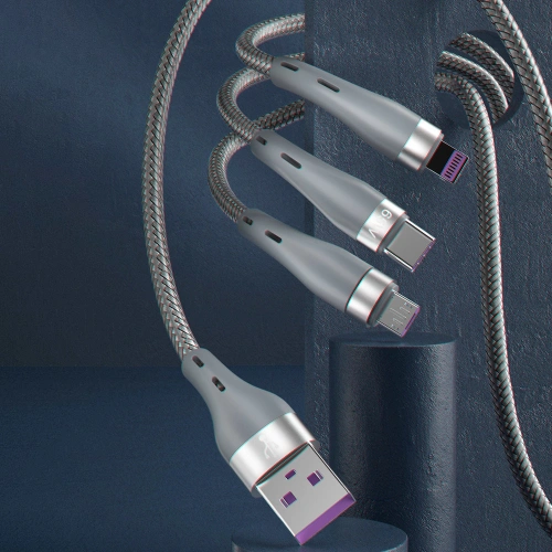 Kup Kabel Dudao 3w1 USB - Lightning/microUSB/USB-C 65W 1,2m szary (L20X) - DDA132 - {ean13} - Sklep Home Screen