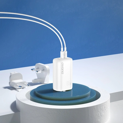 Kup Hálózati töltő Dudao GaN 3w1 (EU, US, UK) 2xUSB-C + USB PD QC 65W fehér (A7PRO) - DDA133 - {ean13} - Sklep Home Screen