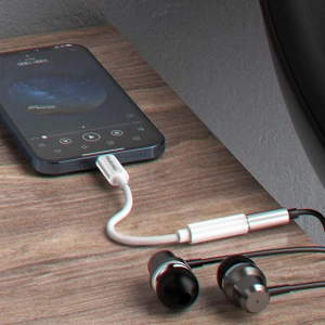 Kup Adapter audio Dudao Lightning/mini jack 3,5mm 10cm alb (L16) - DDA147 - {ean13} - Sklep Home Screen