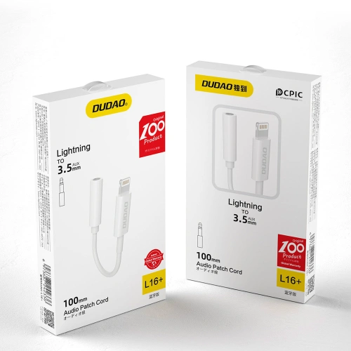 Kup Adaptér audio Dudao Lightning/mini jack 3,5mm 10cm bílý (L16) - DDA147 - {ean13} - Sklep Home Screen