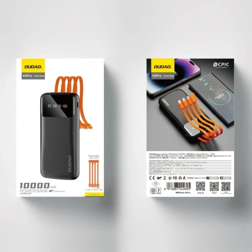 Kup Powerbank Dudao 10000mAh cu cablu USB, USB-C, Lightning (K6Pro) - DDA161 - {ean13} - Sklep Home Screen