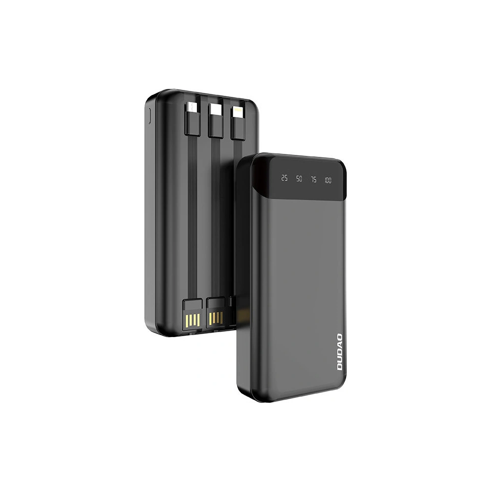 Powerbank Dudao 20000mAh z 3 wbudowanymi kablami USB-C/microUSB/Lightning czarny (K6Pro+)