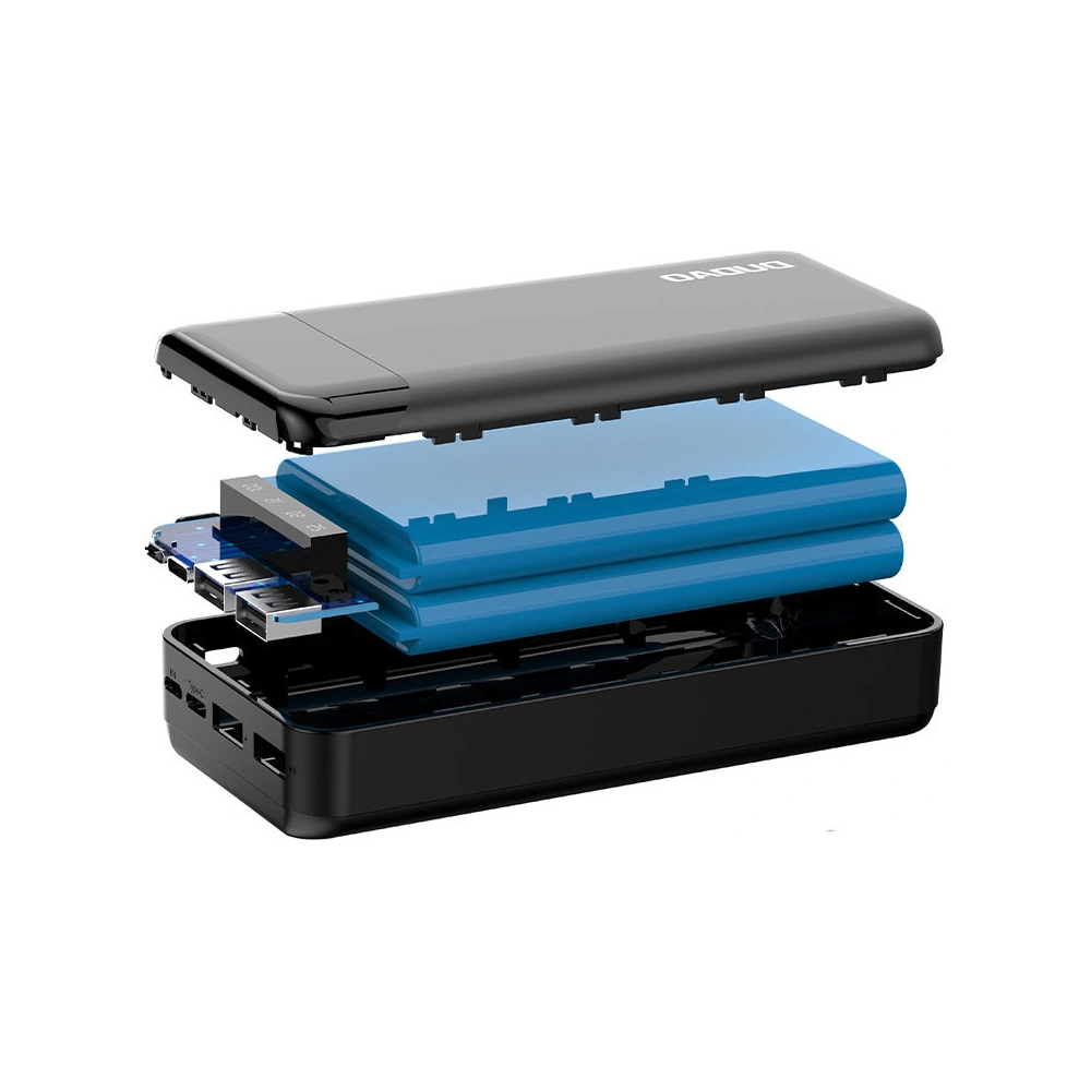Powerbank Dudao 20000mAh z 3 wbudowanymi kablami USB-C/microUSB/Lightning czarny (K6Pro+)