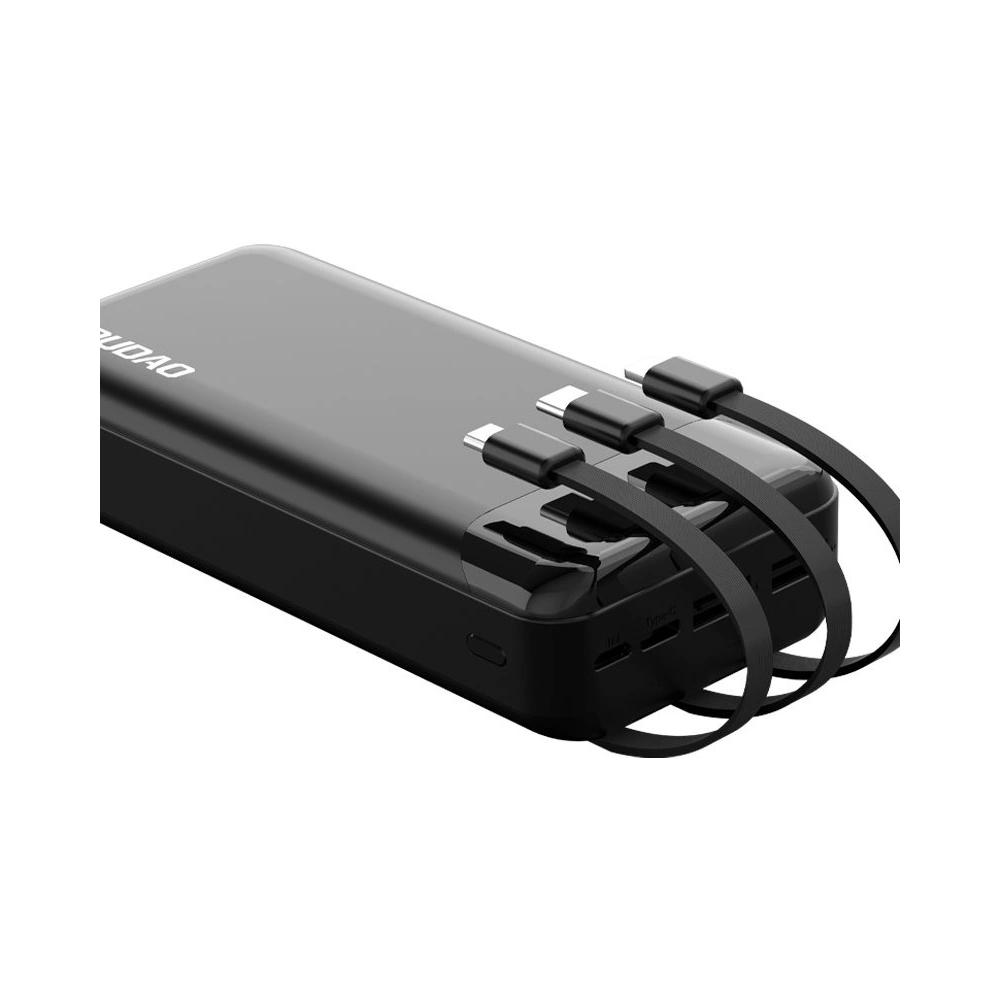 Powerbank Dudao 20000mAh z 3 wbudowanymi kablami USB-C/microUSB/Lightning czarny (K6Pro+)