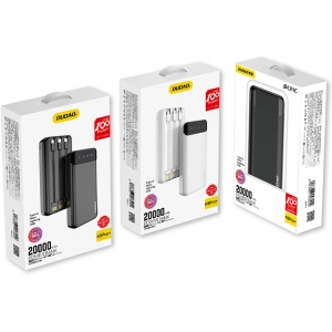 Kup Powerbank Dudao 20000mAh cu 3 cabluri integrate USB-C/microUSB/Lightning alb (K6Pro+) - DDA167 - {ean13} - Sklep Home Screen