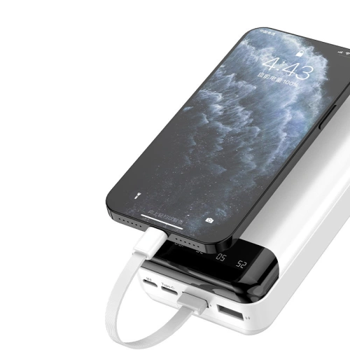 Kup Powerbank Dudao 20000mAh cu 3 cabluri integrate USB-C/microUSB/Lightning alb (K6Pro+) - DDA167 - {ean13} - Sklep Home Screen
