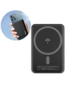 Powerbank s bezdrátovým nabíjením Dudao MagSafe 5000mAh + magnetický nabíjecí kroužek černý (K14S)