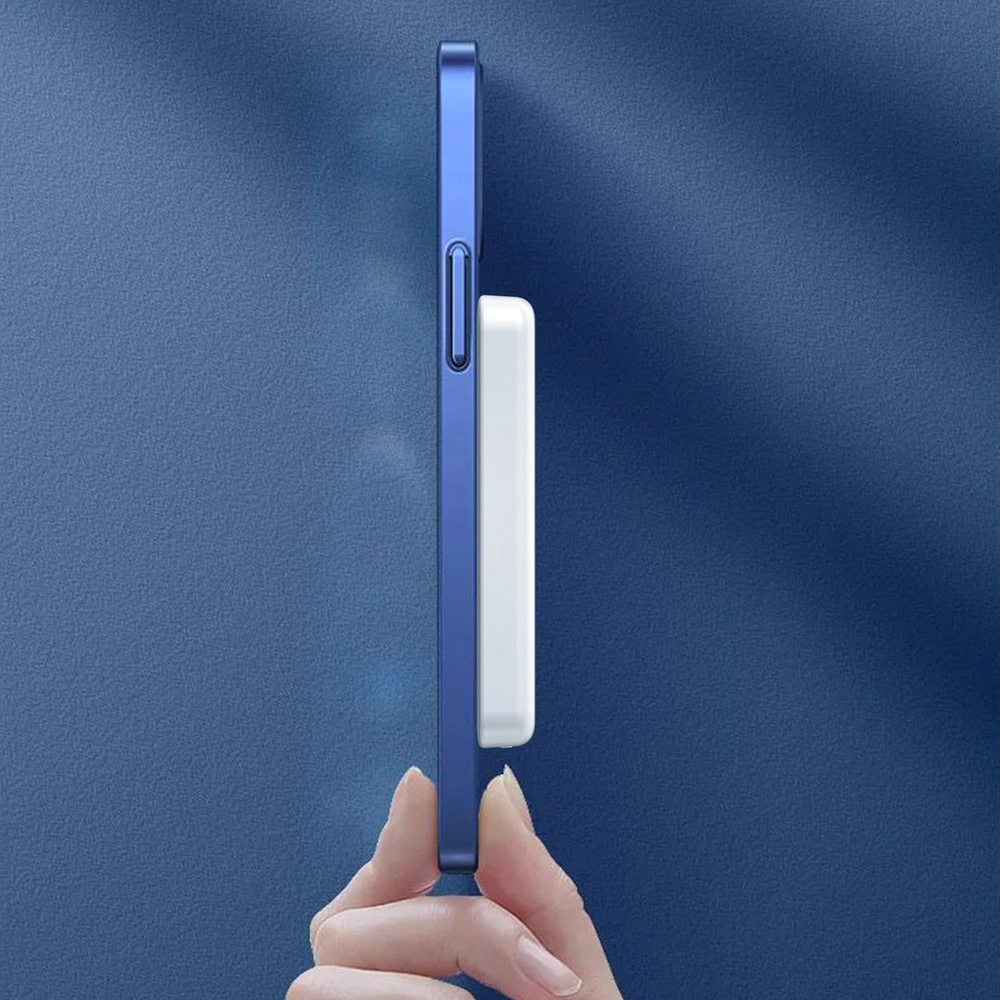 Powerbank z ładowaniem bezprzewodowym Dudao MagSafe 5000mAh + pierścień do ładowania magnetycznego czarny (K14S)