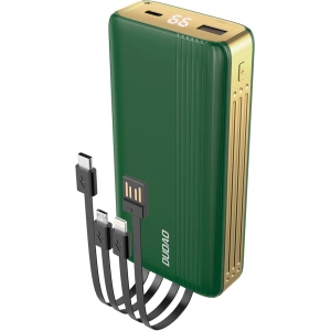 Powerbank Dudao 20000mAh z wbudowanymi kablami ekran LED zielony (K4Pro)