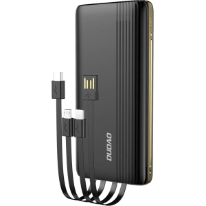 Powerbank Dudao 10000mAh z wbudowanymi kablami ekran LED czarny (K4Pro)