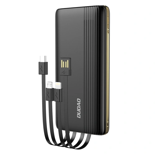 Kup Powerbank Dudao 10000mAh z wbudowanymi kablami ekran LED czarny (K4Pro) - DDA183 - {ean13} - Sklep Home Screen