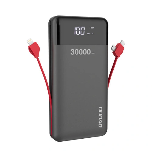 Kup Powerbank Dudao 30000mAh s vestavěnými kabely černý (K1Max) - DDA186 - {ean13} - Sklep Home Screen