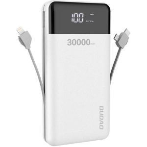 Powerbank Dudao 30000mAh s vestavěnými kabely bílý (K1Max)