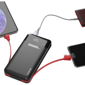 Powerbank Dudao 30000mAh s vestavěnými kabely bílý (K1Max)