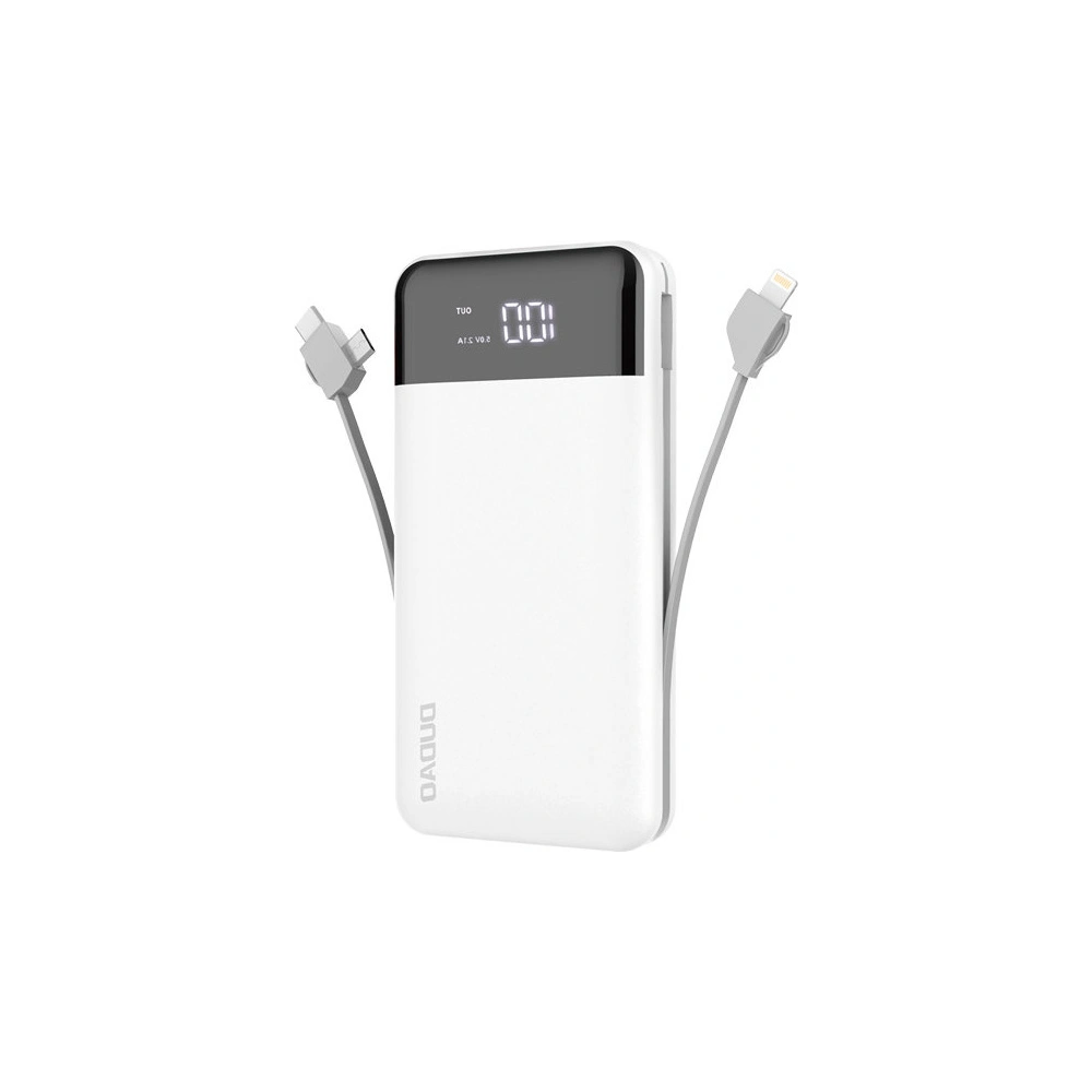 Powerbank Dudao 20000mAh z wbudowanymi kablami biały (K1Pro)