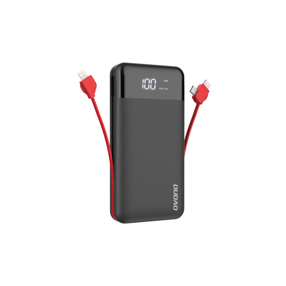 Powerbank Dudao 20000mAh z wbudowanymi kablami czarny (K1Pro)