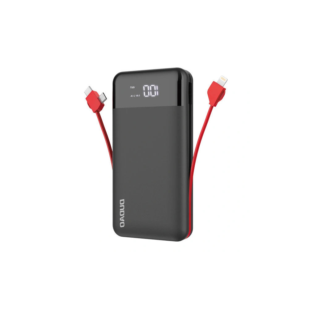 Powerbank Dudao 20000mAh z wbudowanymi kablami czarny (K1Pro)