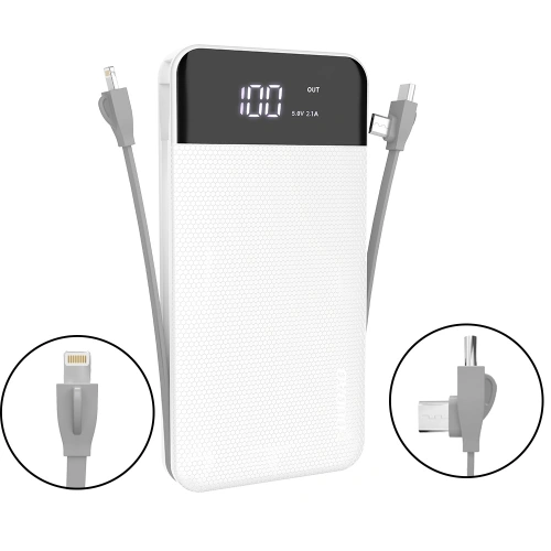 Kup Powerbank Dudao 2xUSB 10000mAh 2A cablu încorporat 3w1 Lightning/USB-C/microUSB 3A alb (K1A) - DDA190 - {ean13} - Sklep Home Screen