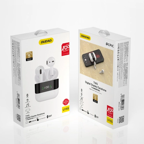 Buy Dudao U15S TWS in-ear headphones with charge status indicator white (U15S) - DDA192 - {ean13} - Home Screen Store Europe