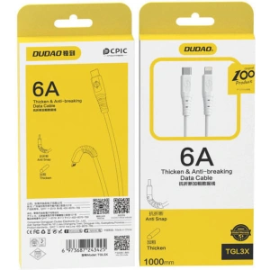 Kup Kabel Dudao USB-C/Lightning 6A 65W PD biały (TGL3X) - DDA201 - {ean13} - Sklep Home Screen