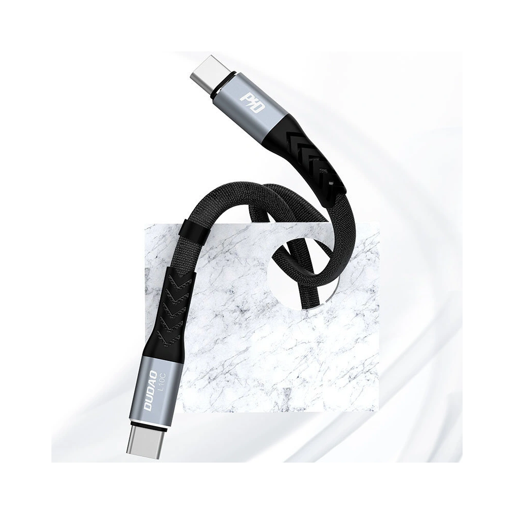 Kabel Dudao USB-C - USB-C PD100W 23cm czarny (L10C)