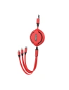 Buy Dudao L8H cable 3in1 extendable 1.1m red (L8H-red) - DDA205 - {ean13} - Home Screen Store Europe