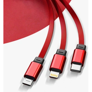 Kup Cablul Dudao 3w1 cu posibilitatea de extindere 1.1m roșu (L8H-red) - DDA205 - {ean13} - Sklep Home Screen