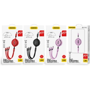 Kup Cablul Dudao 3w1 cu posibilitatea de extindere 1.1m negru (L8H-black) - DDA206 - {ean13} - Sklep Home Screen