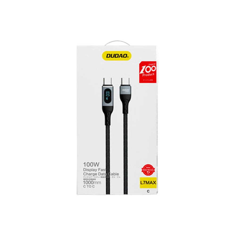 Kabel Dudao USB-C - USB-C szybkie ładowanie PD 100W czarny (L7MaxC)