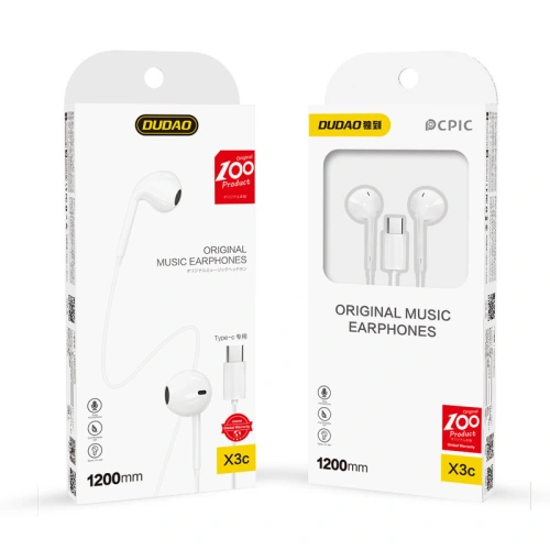 Buy Dudao in-ear headphones with USB Type-C connector white (X3C) - DDA218 - {ean13} - Home Screen Store Europe