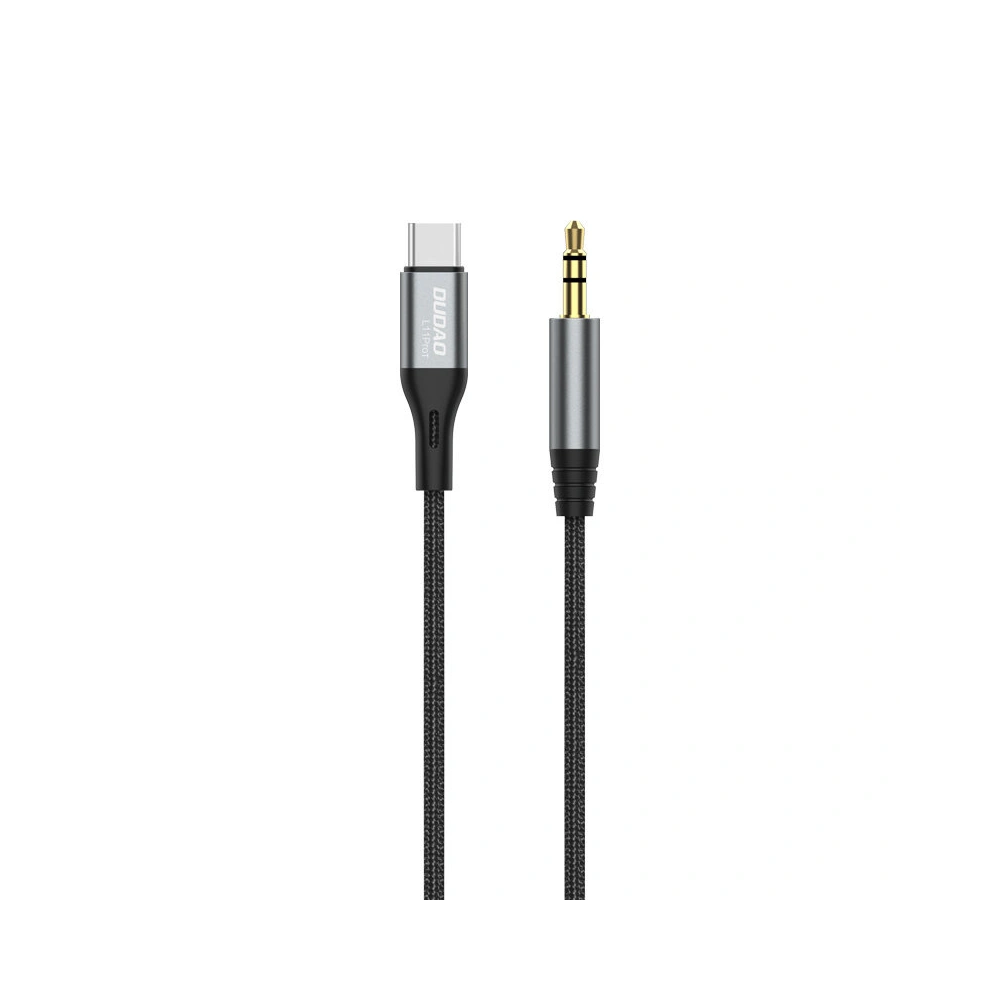 Kabel audio Dudao USB-C - mini jack 3.5mm szary (L11PROT)