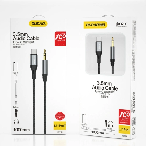 Kup Audio kábel Dudao USB-C - mini jack 3.5mm szürke (L11PROT) - DDA223 - {ean13} - Sklep Home Screen