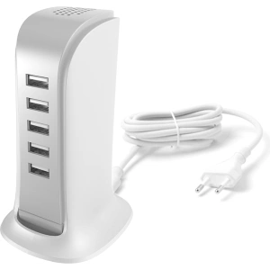 Kup Ładowarka sieciowa Dudao 5x USB z wbudowanym kablem sieciowym EU biały (A5EU) - DDA226 - {ean13} - Sklep Home Screen
