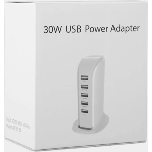 Kup Ładowarka sieciowa Dudao 5x USB z wbudowanym kablem sieciowym EU biały (A5EU) - DDA226 - {ean13} - Sklep Home Screen