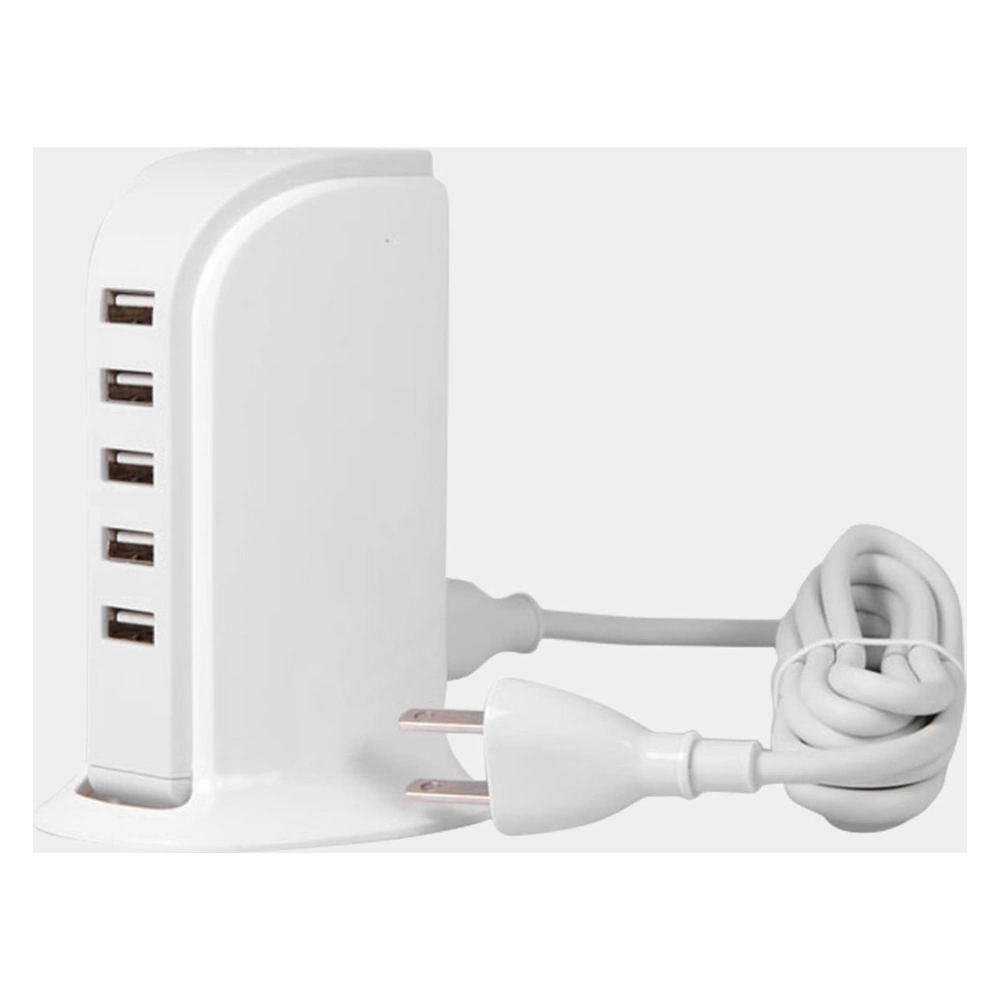 Ładowarka sieciowa Dudao 5x USB z wbudowanym kablem sieciowym EU biały (A5EU)